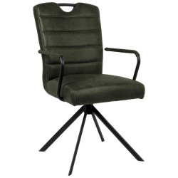 Ambia Home ŽIDLE S PODRUČKAMI, mikrovlákno, černá, tmavě zelená