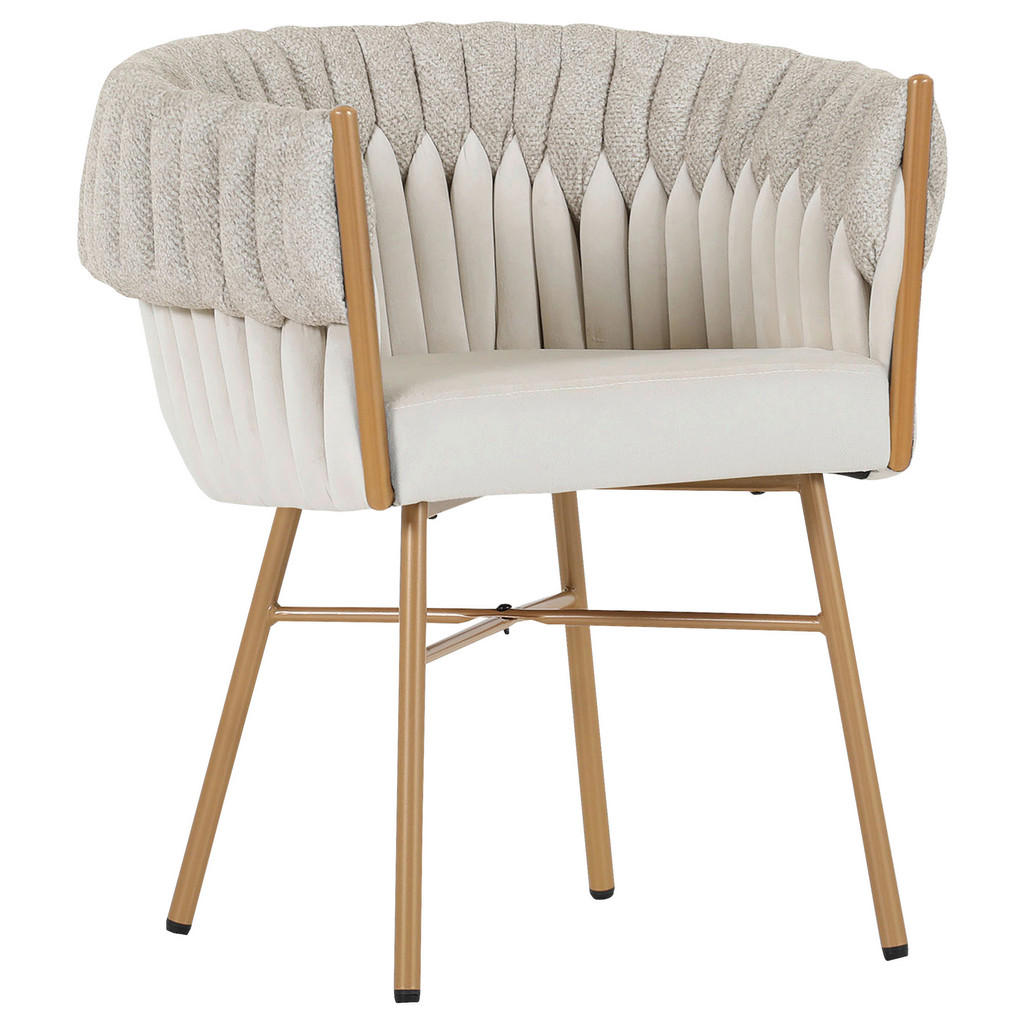 Ambia Home ŽIDLE S PODRUČKAMI, samet, velur, béžová