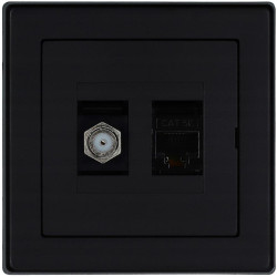 Antená zásuvka + RJ-45 černy Imperia