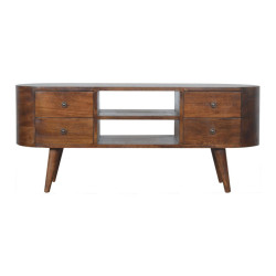 Artisan Furniture KONSOLOVÝ STŮL v dubovém provedení, 2 zásuvky, 1 otevřená přihrádka, béžová