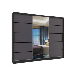 B BELINI GROUP POSUVNÁ SKŘÍŇ Verona MBP, Černá/Šedá Mat, 232 cm, se zrcadlem