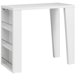 BAROVÝ STŮL, vysoce lesklá bílá, 120/107/60 cm