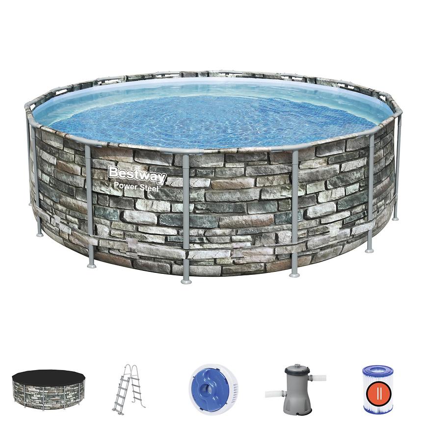 Bazén Power Steel 4.27 x 1.22m s filtrací vzor cihla 56993