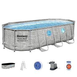 Bazén Power Steel Swim Vista 5.49 x 2.74 x 1.22 m s filtrací vzor kámen, 56716