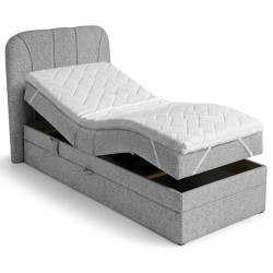 Beautysofa BOXSPRINGOVÁ POSTEL Romeo, jednolůžko s elektrickým polohováním matrace, 90x200 cm, šedá