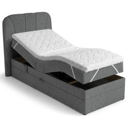 Beautysofa BOXSPRINGOVÁ POSTEL Romeo, jednolůžko s elektrickým polohováním matrace, 90x200 cm, tmavě šedá
