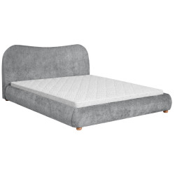 Beautysofa ČALOUNĚNÁ POSTEL Sonho, dvoulůžko 160x200 cm s pěnovou matrací 10 cm, žinylková látka, šedá