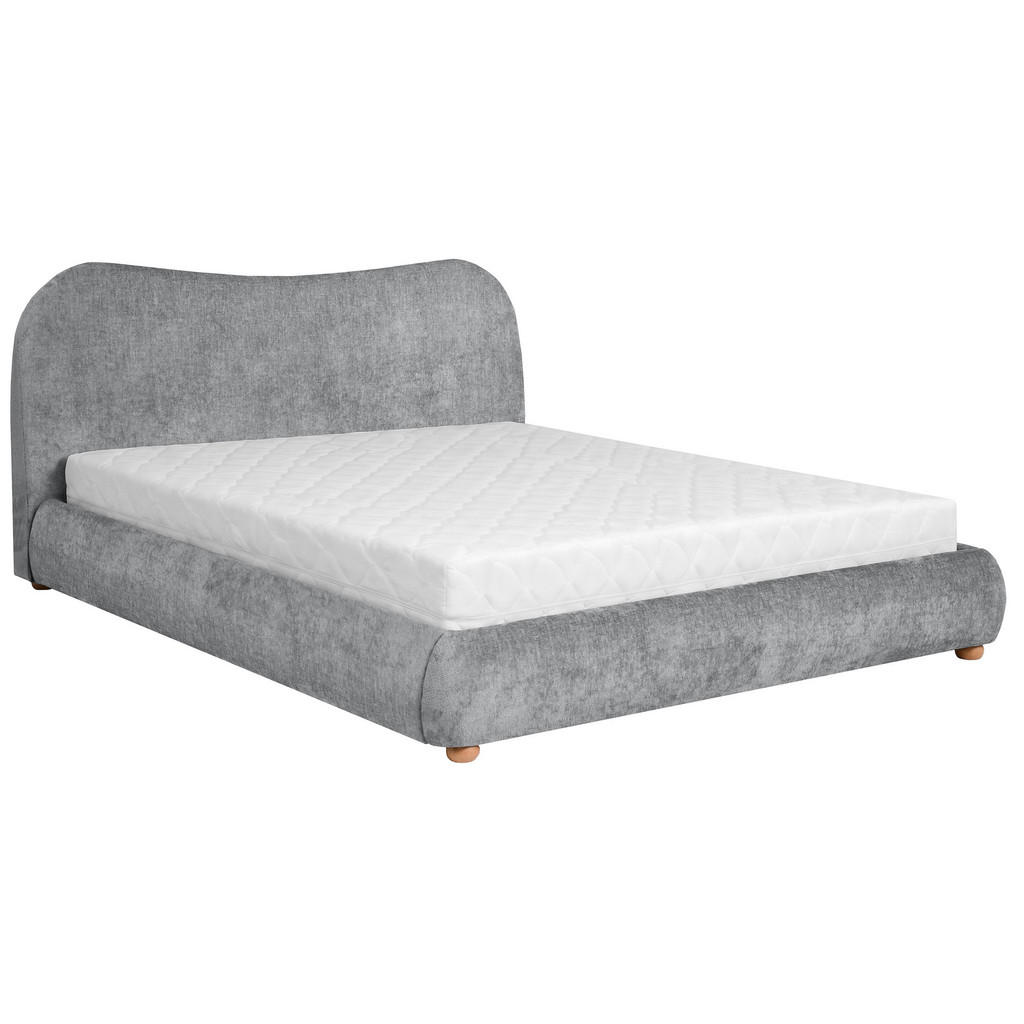 Beautysofa ČALOUNĚNÁ POSTEL Sonho, dvoulůžko 160x200 cm s taštičkovou matrací 26 cm, žinylková látka, šedá
