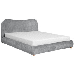 Beautysofa ČALOUNĚNÁ POSTEL Sonho, dvoulůžko 160x200 cm s taštičkovou matrací 26 cm, žinylková látka, šedá