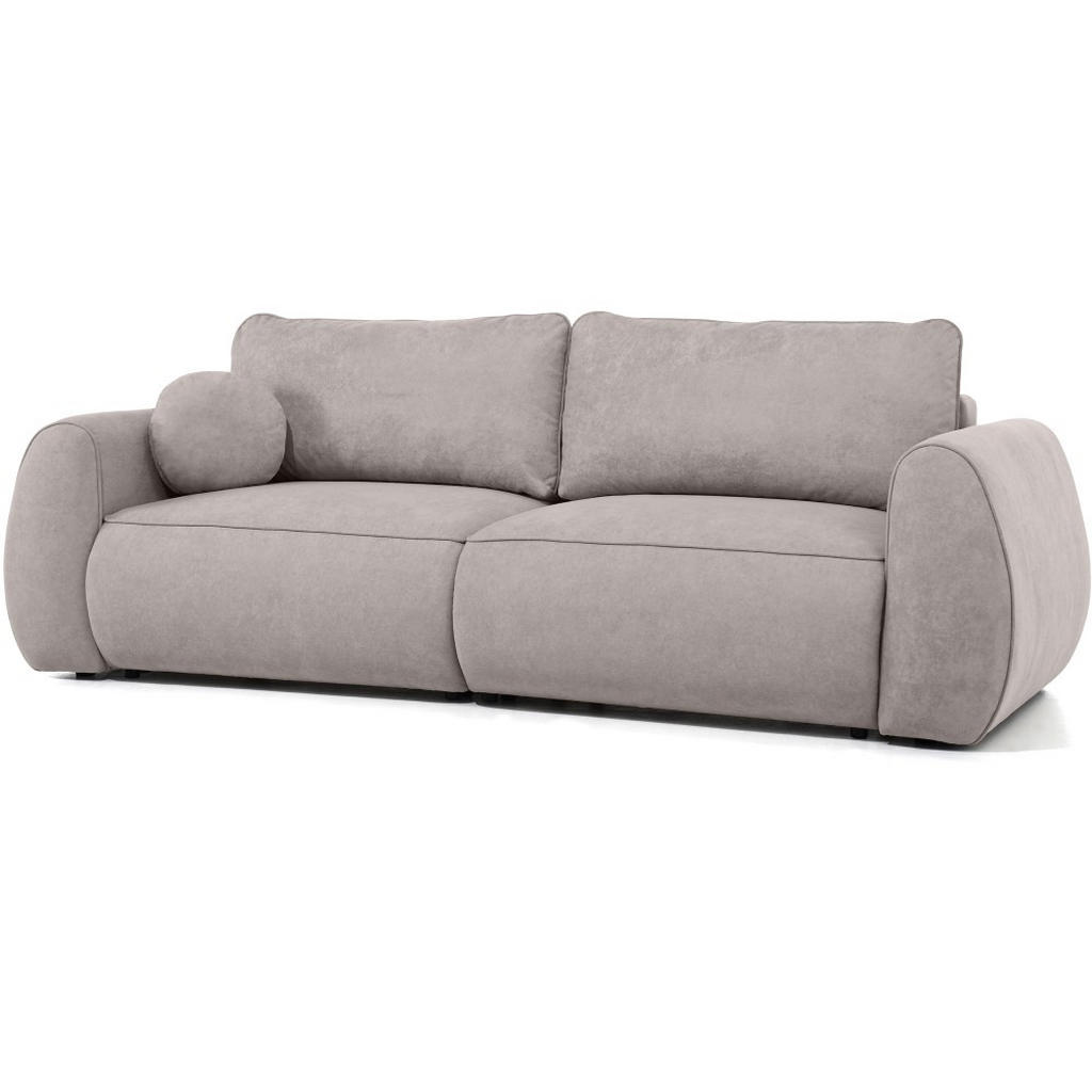 Beautysofa ROZKLÁDACÍ POHOVKA Bravo, 3místná s rohovou funkcí a 2 úložnými prostory, cappuccino