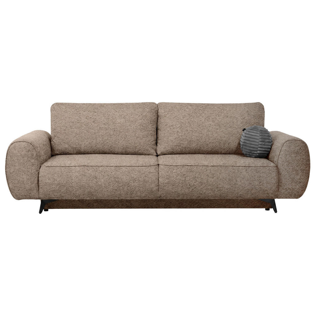 Beautysofa ROZKLÁDACÍ POHOVKA Vito, 3místná s úložným prostorem, systém DL, žinylková látka, hnědá
