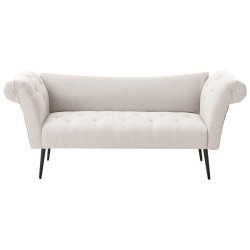 Beliani ČALOUNĚNÉ LEHÁTKO CHAISE LONGUE Látka Světle béžové Nantilly