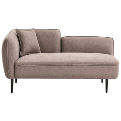 Beliani ČALOUNĚNÉ LEHÁTKO CHAISE LONGUE LEVOSTRANNÉ Látka Světle hnědé Chevannes