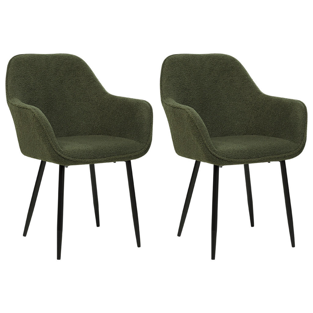 Beliani JÍDELNÍ ŽIDLE sada 2 ks Polyester Zelená Alden