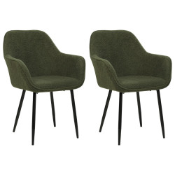 Beliani JÍDELNÍ ŽIDLE sada 2 ks Polyester Zelená Alden