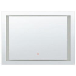 Beliani KOUPELNOVÉ ZRCADLO s LED osvětlením obdélníkové 80/60 cm Eyre