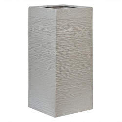 Beliani KVĚTINÁČ taupe čtvercový 33/33/70 cm Dion