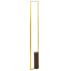 Beliani LED STOJACÍ LAMPA Zlatá/Hnědá Patricio