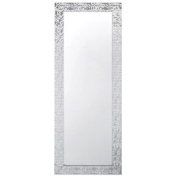 Beliani NÁSTĚNNÉ ZRCADLO stříbrné obdélníkové 50 /130 cm Marans