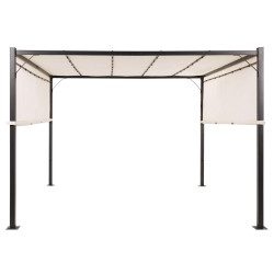 Beliani PERGOLA s LED osvětlením Ocel béžová 310/310 cm Parga