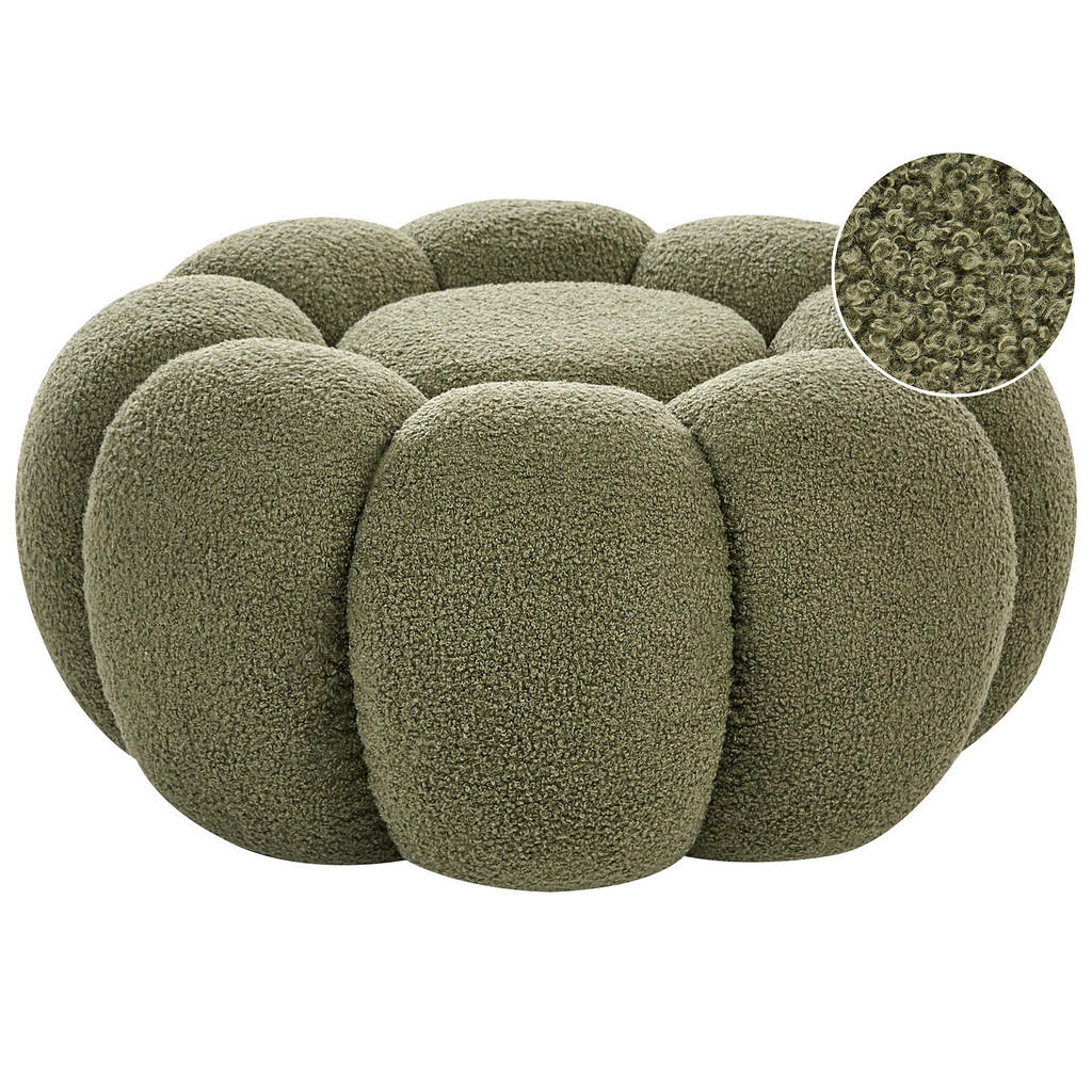 Beliani PUF Bouclé Zelený Beaufort