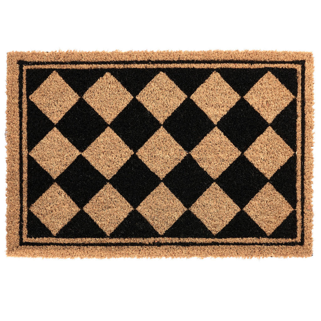 Beliani ROHOŽKA Béžová/Černá 40/60 cm Kokosová vlákna Cardona