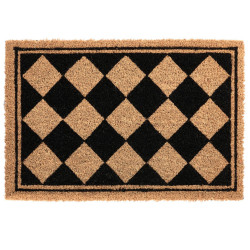 Beliani ROHOŽKA Béžová/Černá 40/60 cm Kokosová vlákna Cardona