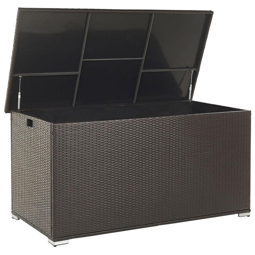 Beliani ÚLOŽNÝ BOX NA POLSTROVÁNÍ Ratan hnědý 155/75 cm Modena