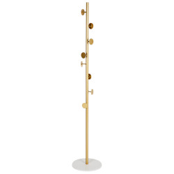 Beliani VĚŠÁK NA ŠATY Kov zlatý/bílý 170 cm Notus