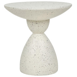 Beliani ZAHRADNÍ PŘÍSTAVNÝ STOLEK Beton krémově bílý Terrazzo Look kulatý 50 cm Caffi