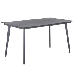 Beliani ZAHRADNÍ STŮL Hliník šedý 140/80 cm Mileto