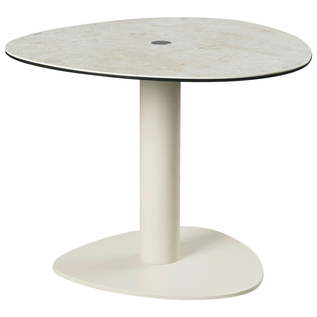 Belluti KONFERENČNÍ STOLEK, šedohnědá, šedobílá, kov, sklo, keramika, 58/58/46-64 cm