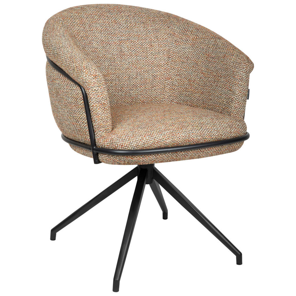 Belluti ŽIDLE S PODRUČKAMI, železo, buklé, černá, terracotta