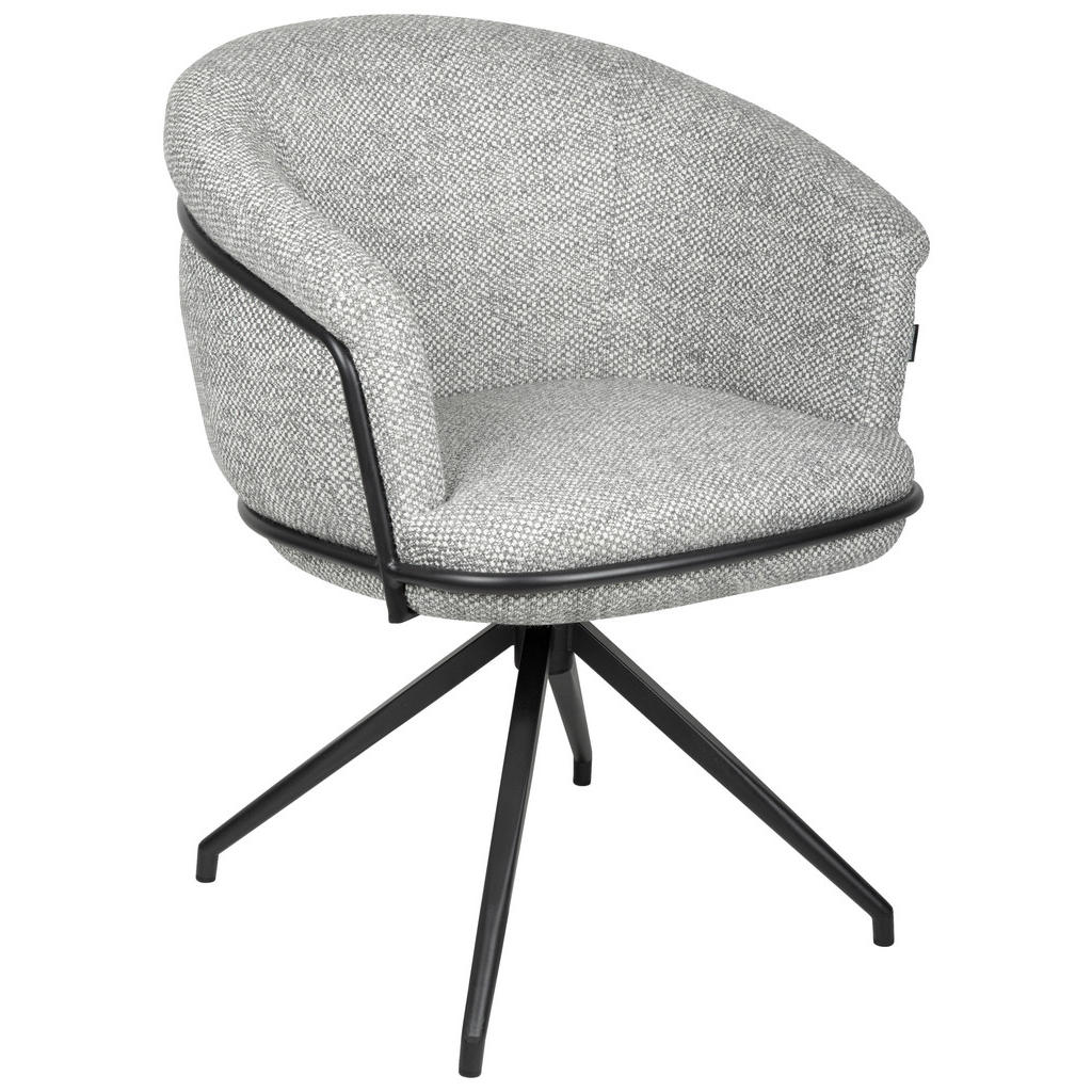 Belluti ŽIDLE S PODRUČKAMI, železo, buklé, šedá, černá