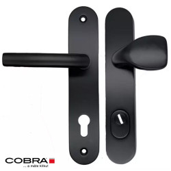 Bezpečnostní štítové dveřní kování Cobra C101 PZ72 LI/RE s překrytkou, černá