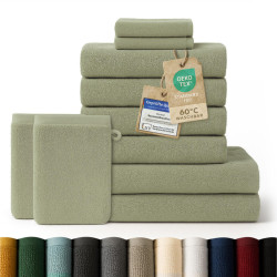 Blumtal RUČNÍK 8dílná sada, 2x osuška 70/140 + 4x ručník 50/100 + 2x ručník pro hosty 30/30 + 2x žínka 15/20 cm, světle zelená