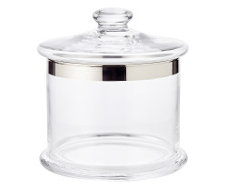 Bonboniéra ERIK, foukané křišťálové sklo s platinovým okrajem, v. 18 cm - EDZARD