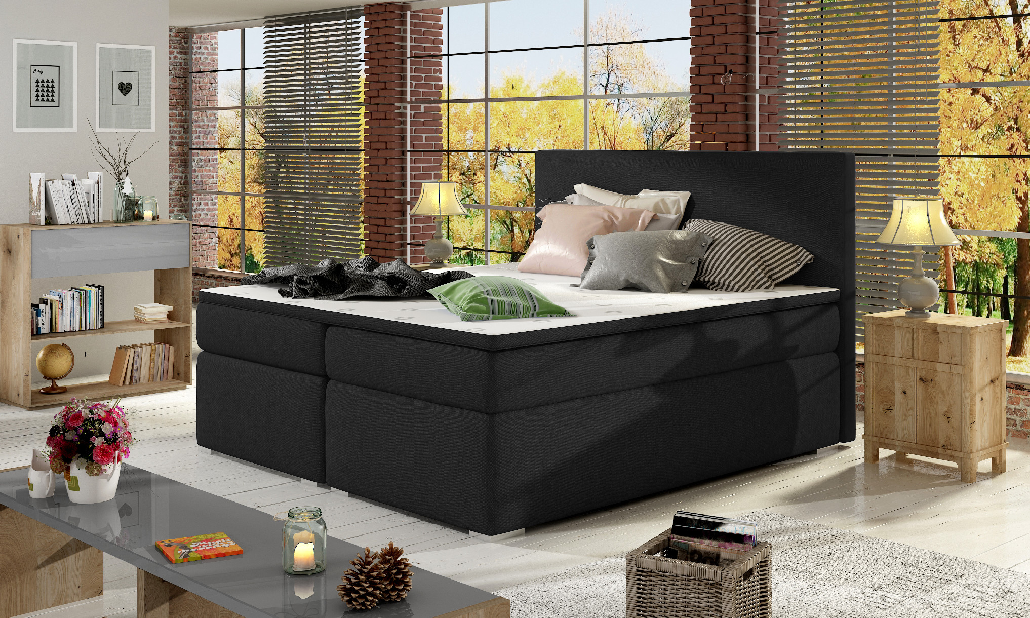 Boxspring Bolero Barva korpusu: Sawana 14, Rozměr: 160 x 200 cm