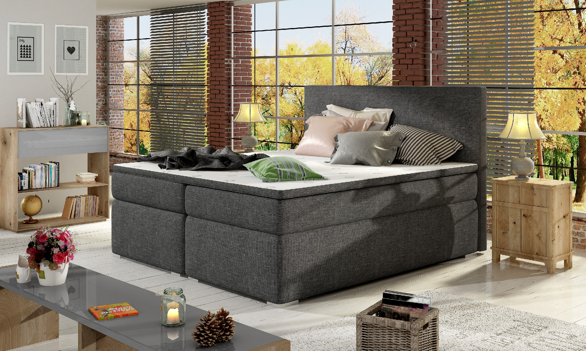 Boxspring Divalo Barva korpusu: Sawana 05, Rozměr: 140 x 200 cm
