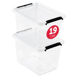 BOXXivo ÚLOŽNÉ boxy s víkem 19 l v sadě po 2 ks