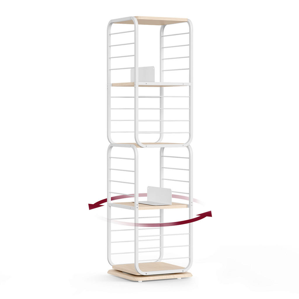 Boxxx KNIHOVNA, bílá, béžová, uhlíková ocel, 43/158/43 cm