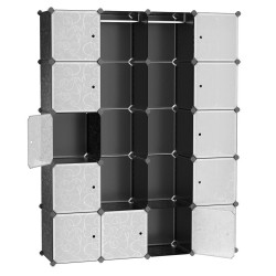 Boxxx KOMBINACE REGÁLŮ, šedá, černá, bílá, železo, 143/178/36 cm