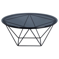 Boxxx KONFERENČNÍ STOLEK, šedá, černá, kov, sklo, 70/70/30 cm