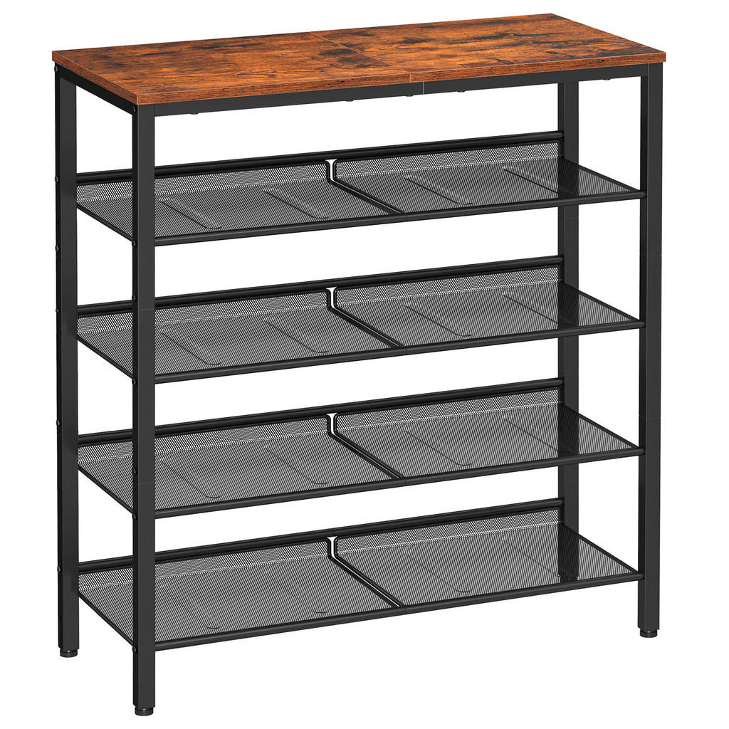 Boxxx REGÁL NA BOTY, hnědá, černá, 75/93/28 cm