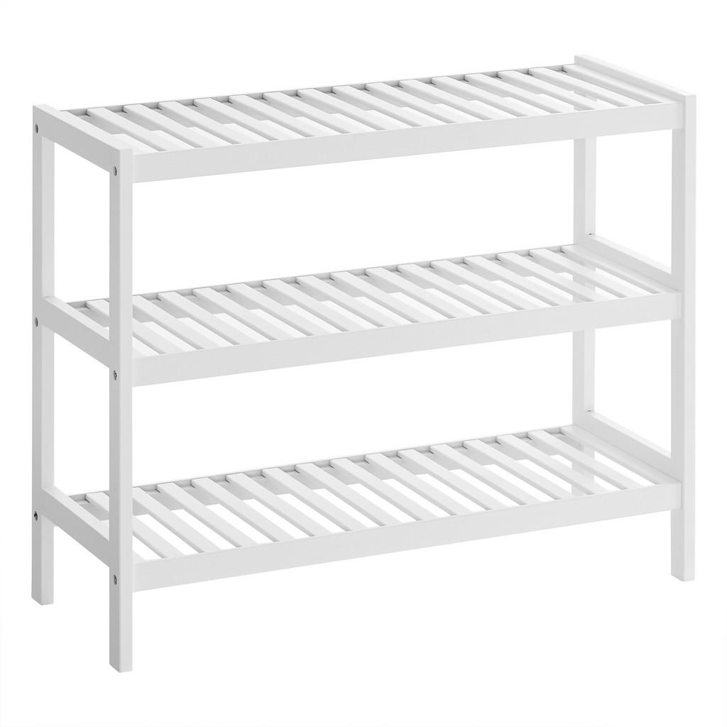 Boxxx REGÁL NA BOTY, bílá, bambus, 70/55/26 cm