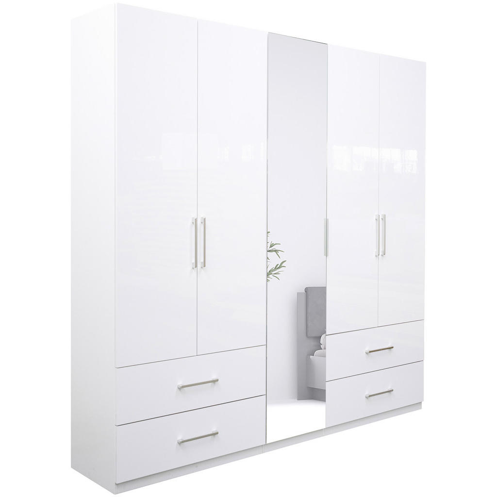 Boxxx ŠATNÍ SKŘÍŇ, bílá, vysoce lesklá bílá, 224/211/55 cm