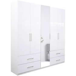 Boxxx ŠATNÍ SKŘÍŇ, bílá, vysoce lesklá bílá, 224/211/55 cm