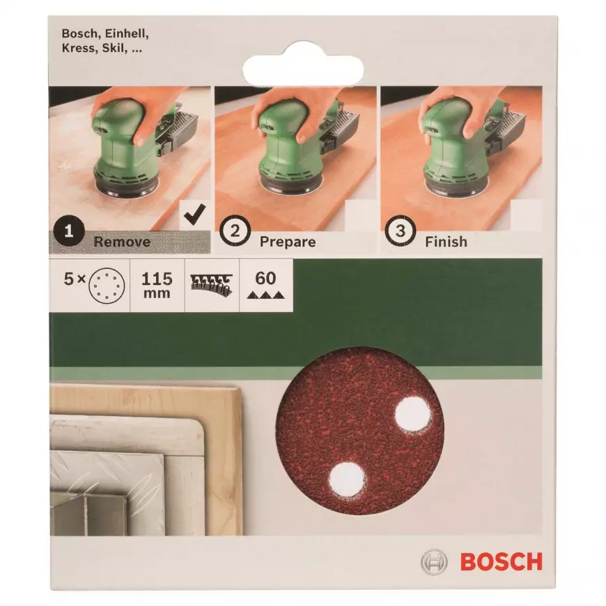 Brusný papír Řř115 Mm, G60, 8 Děr, Suchý Zip