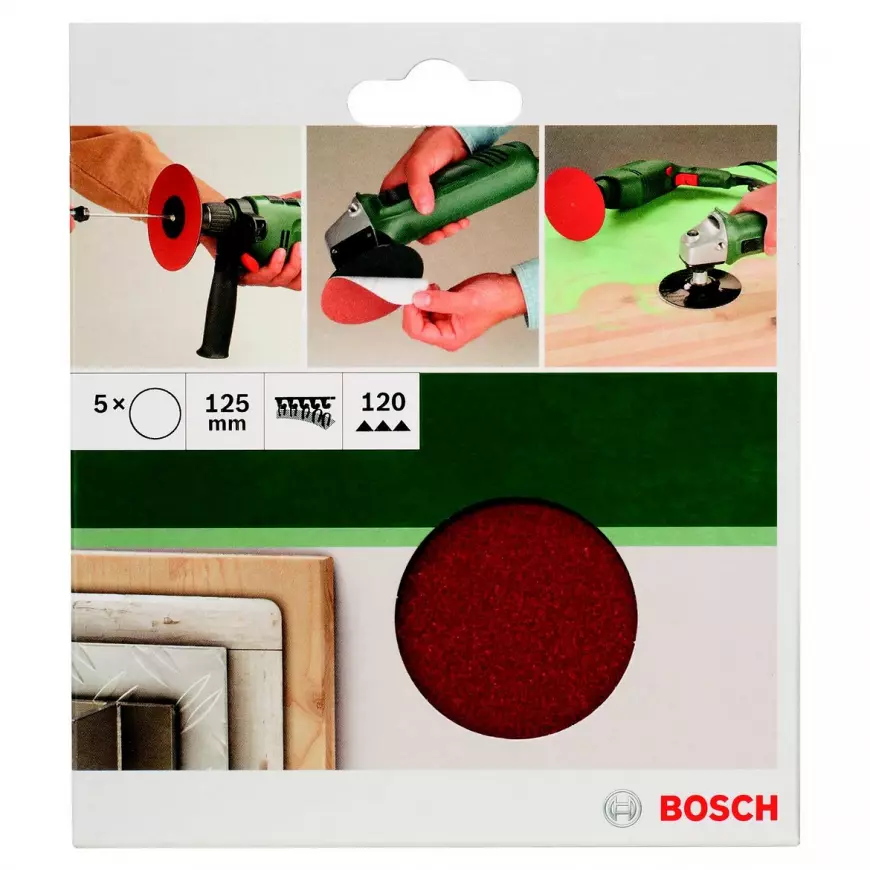 Brusný papír Řř125 Mm, G120, Bez Děr, Suchý Zip