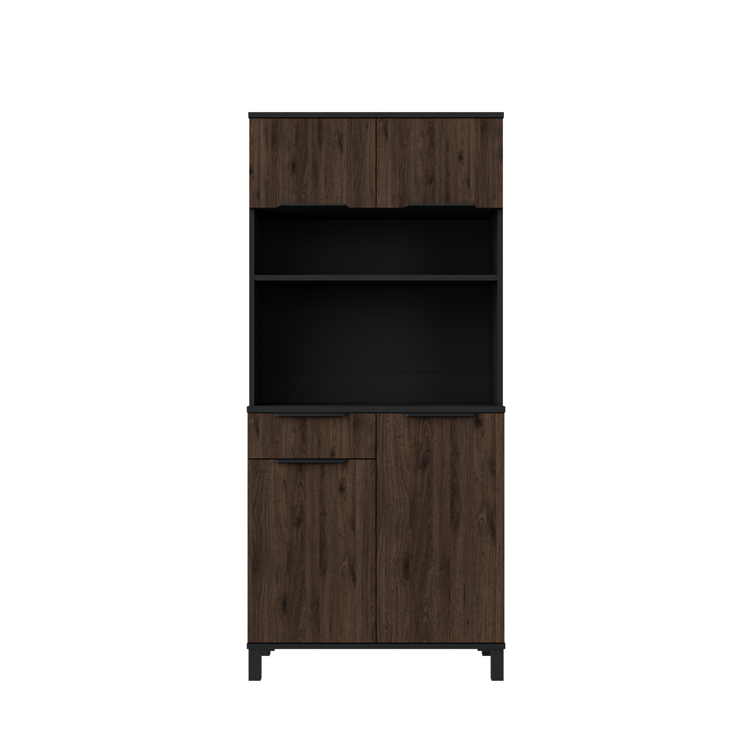 Buffet Monza 80 Barva korpusu: Černá, Barva dvířek: Ořech okapi